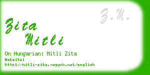 zita mitli business card